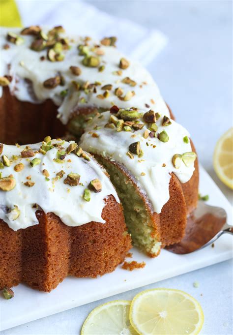 Let's face it, most bundt cakes are glazed and not frosted. Pistachio Lemon Bundt Cake | An Easy Pistachio Cake Recipe