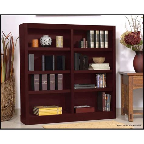 Concepts In Wood Midas Double Wide 8 Shelf Bookcase In Cherry Mi4848 C