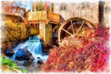 Jenny Grist Mill Watercolor Plymouth Ma L404 Photograph By Bruce