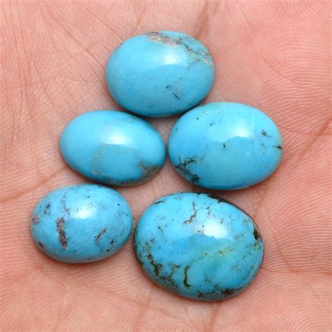 Blue Turquoise 12x17mm 17x21mm Smooth Oval Flat Back Cabochon Etsy Uk