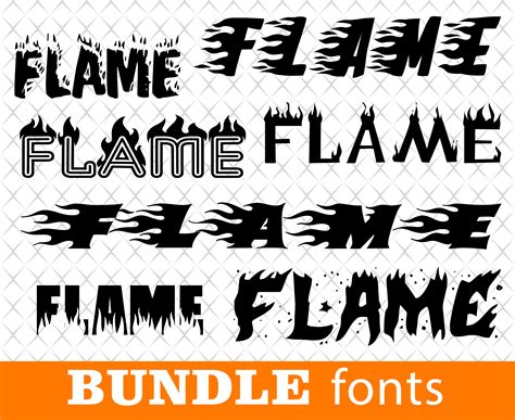 Fire Font Flame Font Bundle Fonts Cricut Silhouette Font Svg Etsy