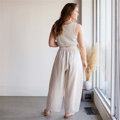 Cordera Linen Curved Pant Natural Garmentory