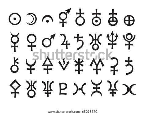 Astrological Signs Planets Astrology Symbols Set Stock Vector Royalty