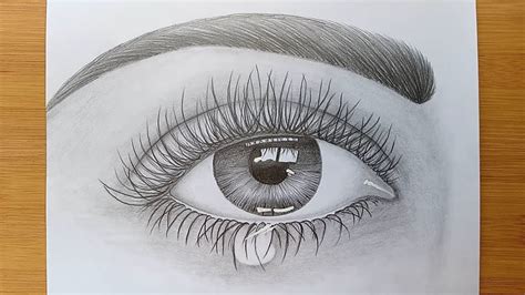 How To Draw An Eye With Teardrop For Beginnerspencil Sketch Drawing