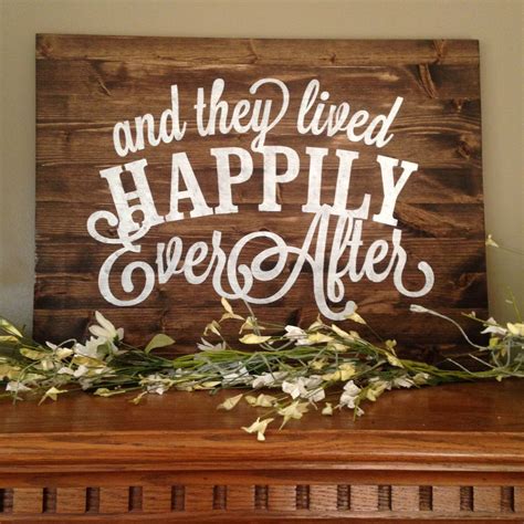 And They Lived Happily Ever After Large Sign Happy Ever After Rustic