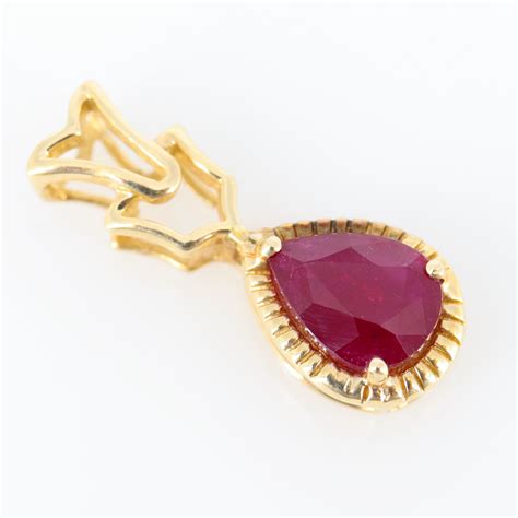 Ruby Necklace 14k Yellow Solid Gold Ruby Necklace Minimalist Ruby