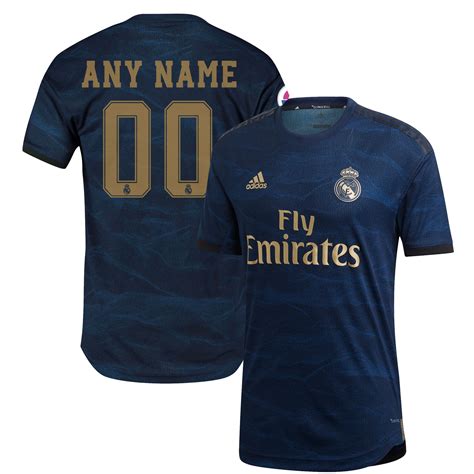 Mens Adidas Blue Real Madrid 201920 Away Authentic Custom Jersey