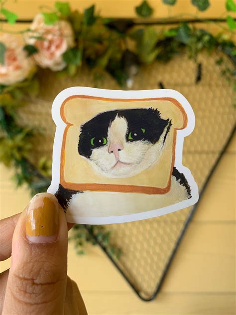 Bread Cat Sticker Funny Meme Cat Loaf Cat Bujo Etsy