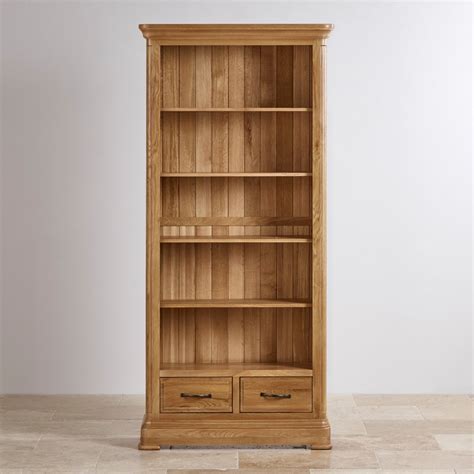 Natural Solid Oak Tall Bookcase Oak Furniture Land