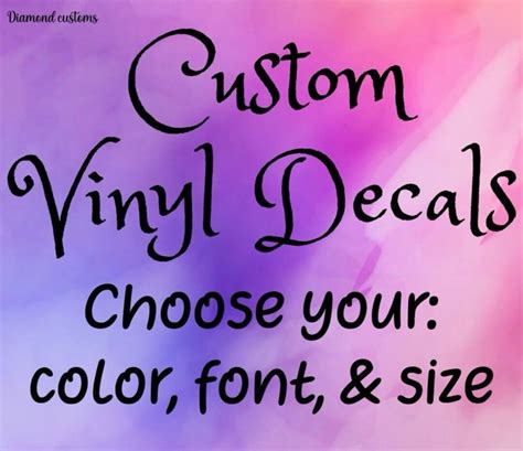 Custom Vinyl Decal Custom Decal Decal Car Decals Etsy