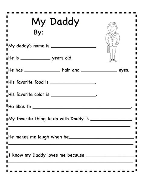All About Dad Worksheet