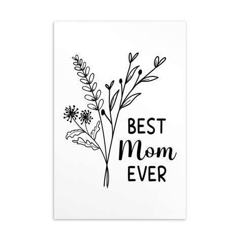 Mom Postcard Best Mom Ever Card Mothers Day Card Mom Birthday Card