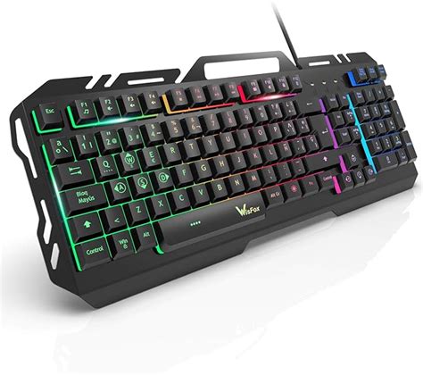 Gaming Keyboard Wisfox Colorful Rainbow Led Backlit Usb Wired Keyboard