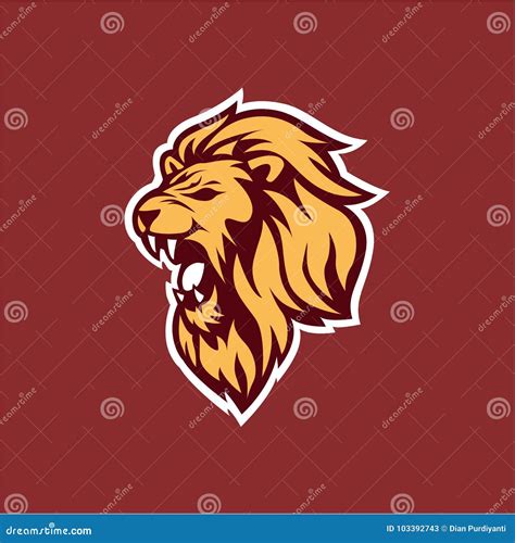 Two Angry Roaring Lions Cartoon Vector 208029521