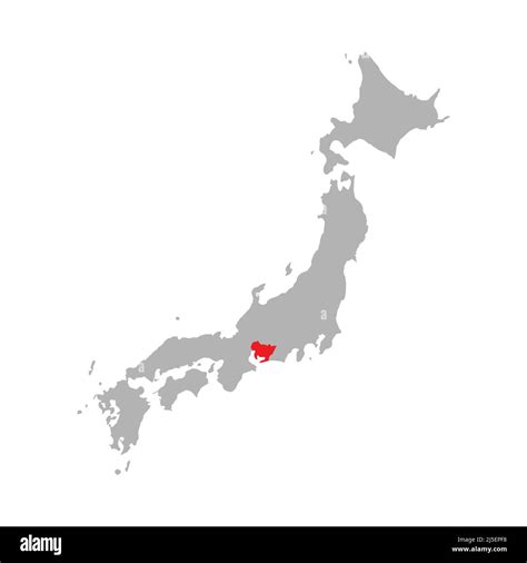 Aichi Prefecture Highlighted On The Map Of Japan Stock Vector Image And Art Alamy