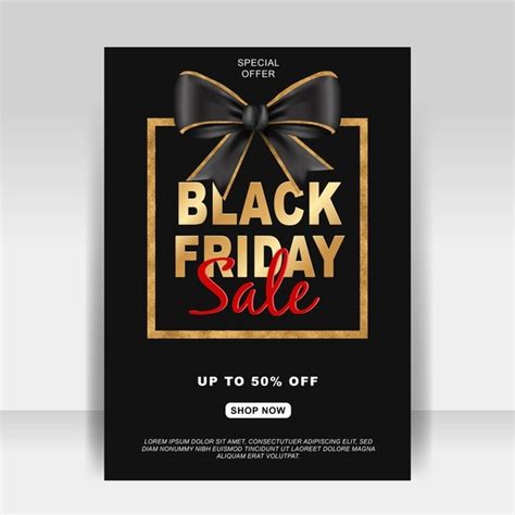 Free Vector | Black friday sale ad flyer banner with ...
