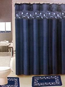 Shop for navy blue bathroom mats online at target. Amazon.com - Navy Blue Leaf 17-piece Bathroom Set: 2-rugs ...