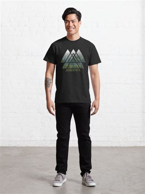 Sacred Geometry Triangles Misty Forest T Shirt By Maryedenoa