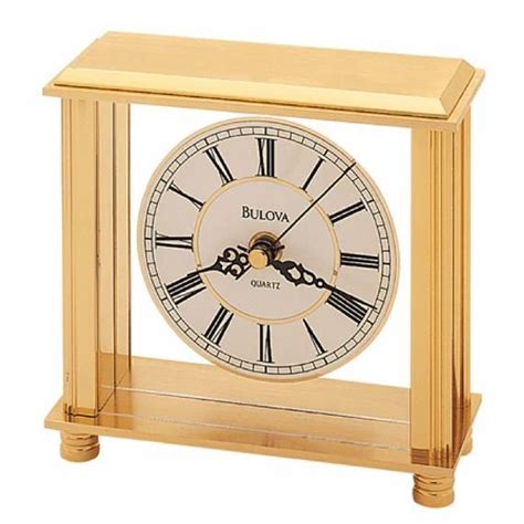 Cheryl Metal Table Clock By Bulova Tabletop Clocks Clock Mantel Clock