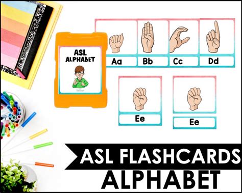 Asl Alphabet Flashcards Asl Printable American Sign Etsy