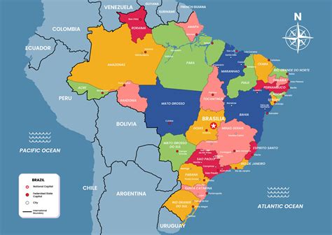 Brasil Mapa Con Estado Capital Y Ciudad Nombres 20982043 Vector En Vecteezy