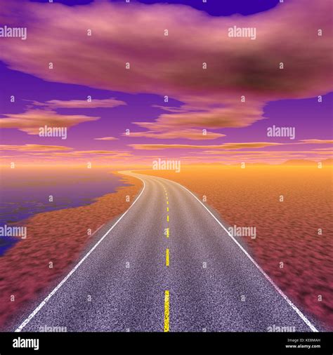 Winding Road At Sunset Stock Photo Alamy