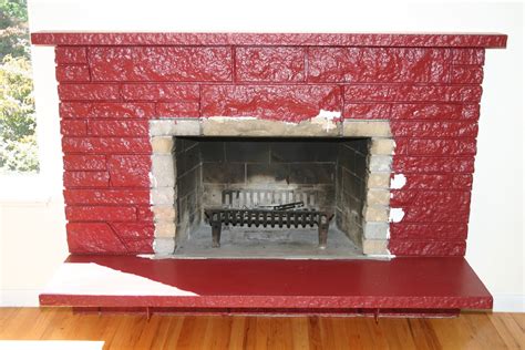 Paint a red brick fireplace a deep shade of matte blue. Remodelaholic | Restoring A Painted Stone Fireplace
