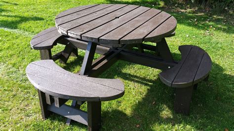 Round Recycled Plastic Composite Picnic Tables Picnic Benchesuk