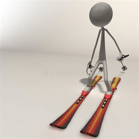 Stickman Skiing Stock Illustration Illustration Of Human 24044378