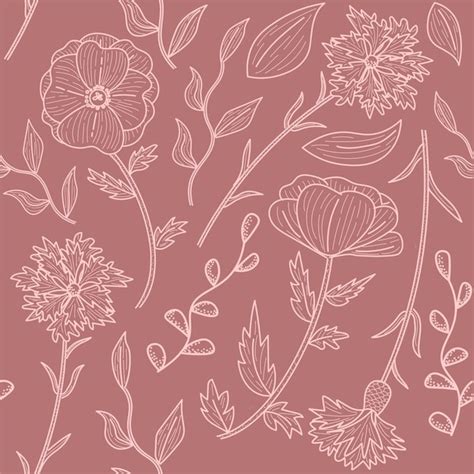 Premium Vector Meadow Flowers Seamless Pattern