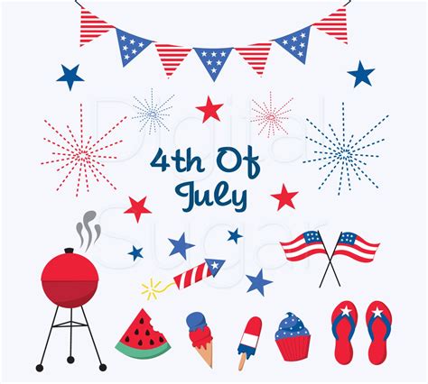 Independence Day Clipart 4th Of July Clipart Commercial Use Vector