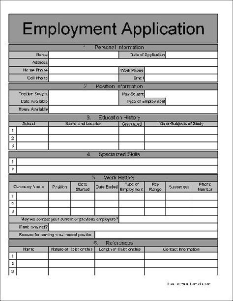 Download our simple job application forms in pdf or word. Free Wide Numbered Row Job Application from Formville