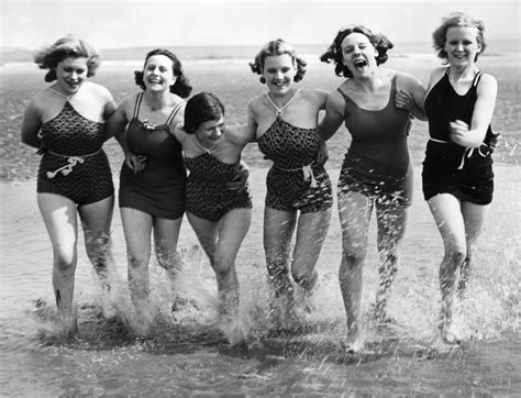 Before Bikini Era Swimsuits In The 1930s For Women Were Really
