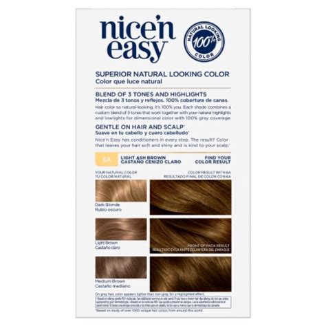 Clairol Nicen Easy Permanent Hair Color 6a Light Ash Brown 1 Ct