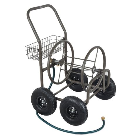 Watering Equipment Gardening Palm Springs 4 Wheel Portable Garden Hose Reel Cart On Wheels Holds