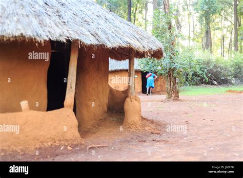 Traditional Tribal Hut Of Kenyan People Nairobi East Africa Stock