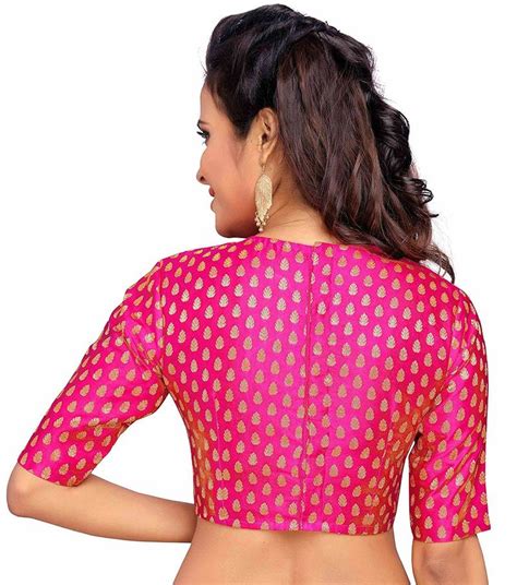 Designer Pink Banarasi Silk Blouse Xomantic Fashion 2989993