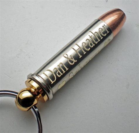 357 Magnum Keepsake Nickel Bullet Engraved Personalized Keychain