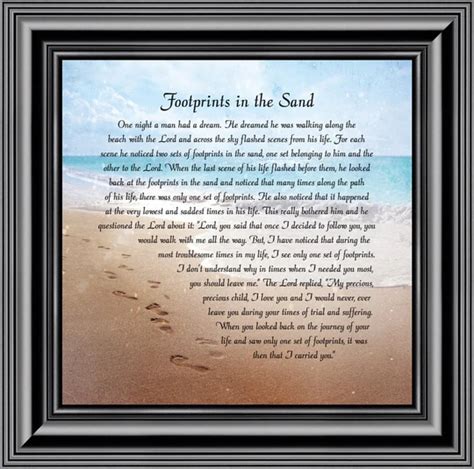 Footprints In The Sand Poem Framed Wall Art Footprints In The Sand