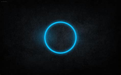 Abstract Blue Black Dark Circles Rings Cyan Neon Art Blue Circle