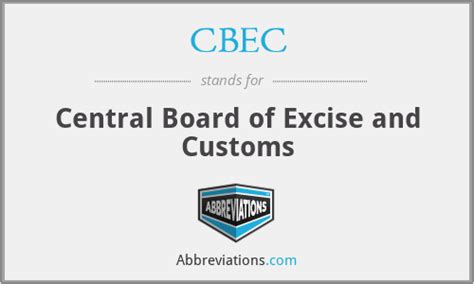 Cbec Central Board Of Excise And Customs