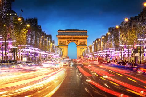 Papeis De Parede França Estradas Arc De Triomphe Paris Noite Cidades