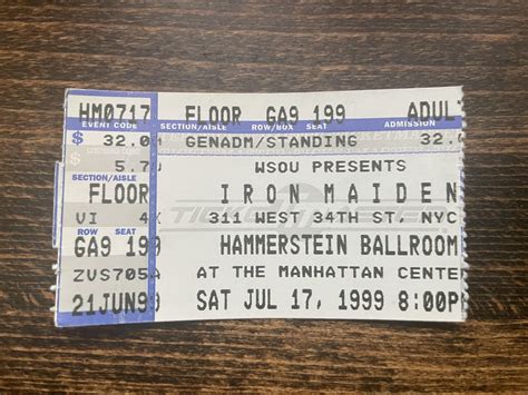 I found the ticket stub to my first Maiden concert. Ed Hunter Tour 1999