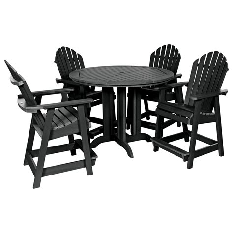 Highwood Usa Muskoka 5 Piece Patio Counter Height Dining Set In Black