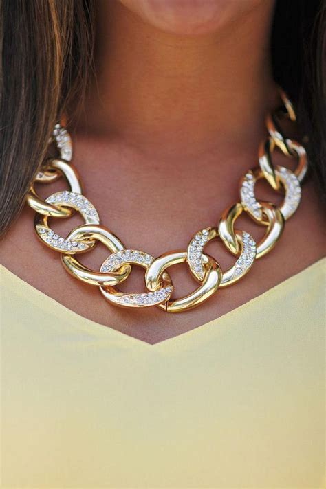 Gold Fashion Necklace Chunky Voniquedesign