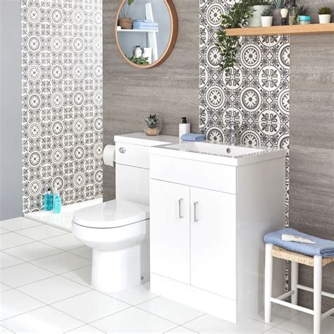 Conjunto De Baño Moderno Color Blanco Completo Con Mueble De Lavabo En