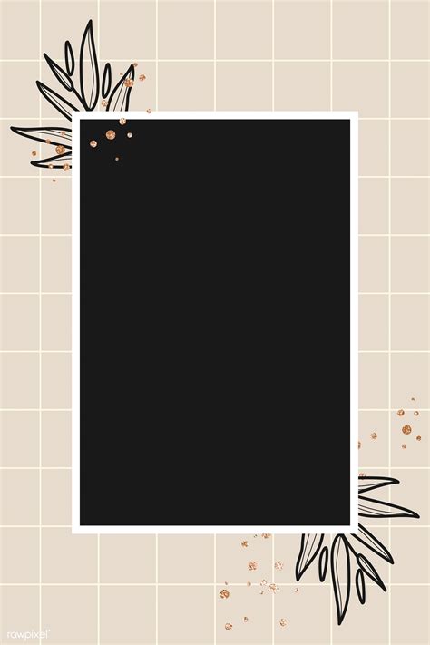 Photo frame, empty frames, polaroid frame license: Download premium vector of Black rectangle floral frame ...