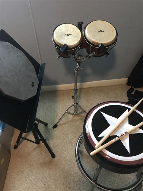This Is My Temporary Drum Set Up I Know It Looks Weird And That Im