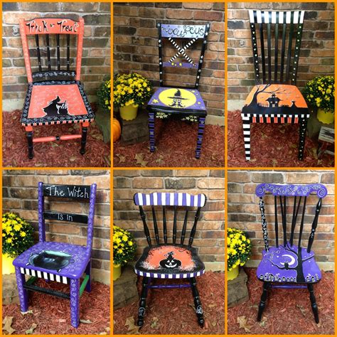 These Are Chairs That I Painted To Sell At My Booth For Halloween
