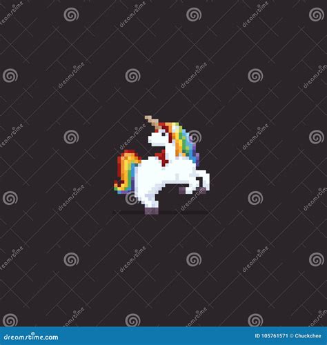 Pixel Art Unicorn Stock Vector Illustration Of Game 105761571